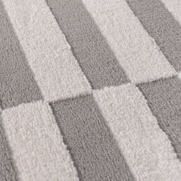 The Rugs Loft Light Grey And Ivory Striped Living Room Area Rug And Runners Soft Pile - thumbnail 5
