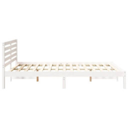 Berkfield With Headboard White 140 X 220 Cm Solid Pine Wood - thumbnail 7
