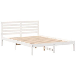 Berkfield With Headboard White 140 X 220 Cm Solid Pine Wood - thumbnail 2