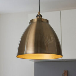 Luminosa Lighting Luminosa Franklin Single Pendant Ceiling Lamp, Antique Brass Plate - thumbnail 2