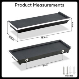 Black Led Neon Floating Shelf Wall Light Blue - thumbnail 4