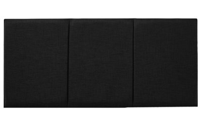 "Slumbre Alton Turin Linen 3Ft Single 20"" Headboard -  Black"