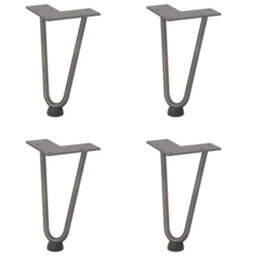 Berkfield Hairpin Legs For Coffee Table 4 Pcs Natural Steel 20 Cm Solid Steel - thumbnail 2
