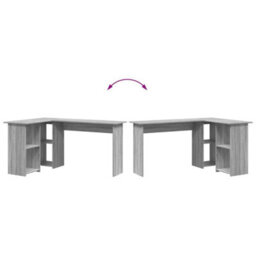 Berkfield Grey Computer Desk Grey Sonoma Mdf Medium Storage Desk - thumbnail 8