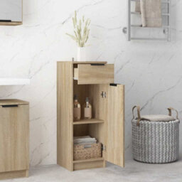 Walplus Bathroom Cabinet Sonoma Oak 32X33.5X90 Cm Engineered Wood - thumbnail 3