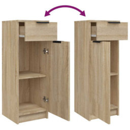 Walplus Bathroom Cabinet Sonoma Oak 32X33.5X90 Cm Engineered Wood - thumbnail 9