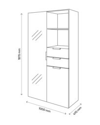 GoodHome Atomia Freestanding White Wardrobe, Clothing & Shoes Organiser - thumbnail 6