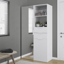 GoodHome Atomia Freestanding White Wardrobe, Clothing & Shoes Organiser - thumbnail 4