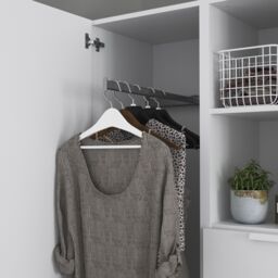 GoodHome Atomia Freestanding White Wardrobe, Clothing & Shoes Organiser - thumbnail 5