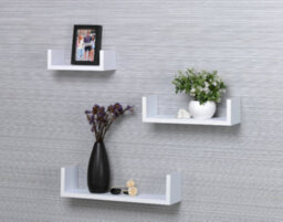 Spot On Dealz Harmony Shelf Set Of 3 Floating Wall Shelves Shelving Unit Storage Living Room Bedroom - thumbnail 2