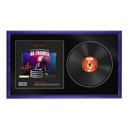 "30X17"" Purple Classic Vinyl Record Frame With Black Mount For 12 Inch Lp Album Cover & Disc - Ak Frames" - thumbnail 1
