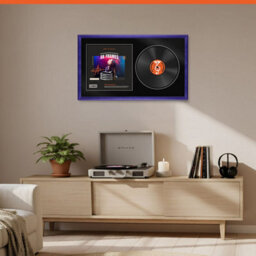 "30X17"" Purple Classic Vinyl Record Frame With Black Mount For 12 Inch Lp Album Cover & Disc - Ak Frames" - thumbnail 8