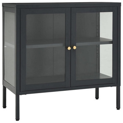 Berkfield Classic Sideboard Anthracite 70X35X70 Cm Steel And Glass - image 1