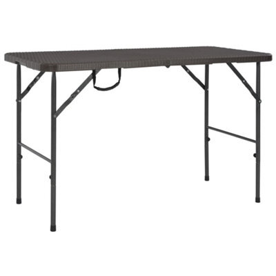 Berkfield Folding Garden Table Brown 120X60X74 Cm Hdpe Rattan Look - image 1
