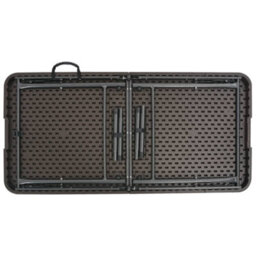 Berkfield Folding Garden Table Brown 120X60X74 Cm Hdpe Rattan Look - thumbnail 4