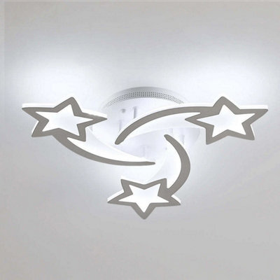 40W Modern Led Ceiling Light Children Room Lamp Cold White 3Stars Bedroom - image 1