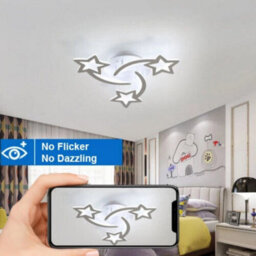 40W Modern Led Ceiling Light Children Room Lamp Cold White 3Stars Bedroom - thumbnail 3