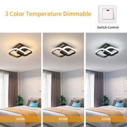Pheashine Led Ceiling Light Modern Square Led Ceiling Lamp,3000K/4500K/6500K Fixture For Kitchen Bedrooms Hallway Office - thumbnail 2