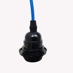 Plug In Pendant Light Fitting Kit E27 Lamp Holder With Switch Suspended Switch 2M Fabric Cable Plug In Dimmer Switch (Blue) - thumbnail 5