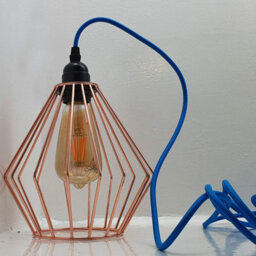 Plug In Pendant Light Fitting Kit E27 Lamp Holder With Switch Suspended Switch 2M Fabric Cable Plug In Dimmer Switch (Blue) - thumbnail 2
