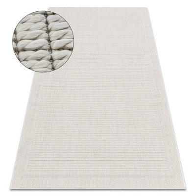 RugsX Carpet Origi 3727 Cream - Frame Flat-Woven Sisal String 58X100 Cm - image 1