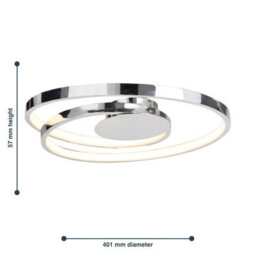 First Choice Lighting Set Of 2 Polished Chrome Led Swirl Flush Fittings - thumbnail 8