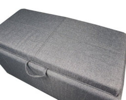 Aspect Furniture Carey Storage Bench With 2 Side Ottomans,grey Linen - thumbnail 6