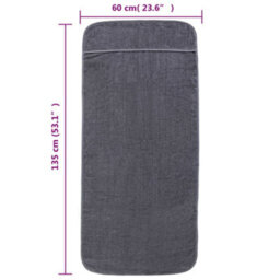 Berkfield Beach Towels 6 Pcs Anthracite 60X135 Cm Fabric 400 Gsm - thumbnail 8