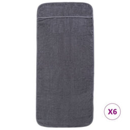 Berkfield Beach Towels 6 Pcs Anthracite 60X135 Cm Fabric 400 Gsm - thumbnail 3