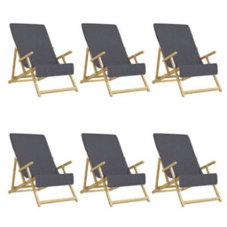 Berkfield Beach Towels 6 Pcs Anthracite 60X135 Cm Fabric 400 Gsm - thumbnail 2