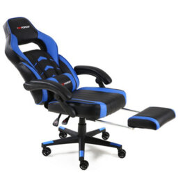 Gtforce Turbo Reclining Sports Racing Gaming Office Desk Pc Car Faux Leather Chair (Blue) - thumbnail 3