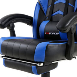 Gtforce Turbo Reclining Sports Racing Gaming Office Desk Pc Car Faux Leather Chair (Blue) - thumbnail 6