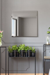 "Mirroroutlet Moderni - All Glass Modern Bevelled Square Frameless Wall Mirror 24"" X 24"" (60X60Cm)" - thumbnail 2