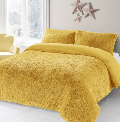 Homes & Linen Teddy Bear Fleece Long Fur Cuddles Alaska Luxury Duvet Cover Set Warm Cosy Soft Teddy Bedding Set