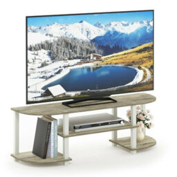 Walplus Furinno Turn-S-Tube Wide Tv Entertainment Center, Sonoma Oak/white - thumbnail 2