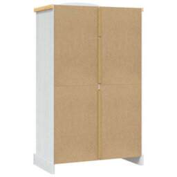 Berkfield Rustic Wardrobe Mexican Pine Corona Range 2 Doors White - thumbnail 5