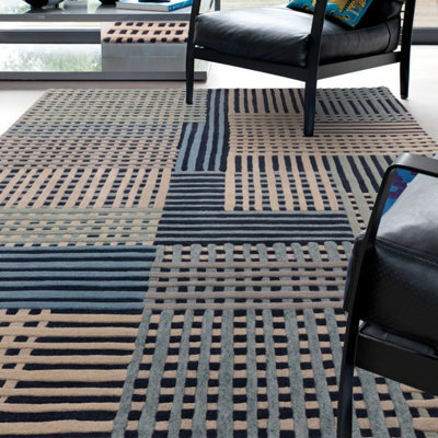 Blue Multi Abstract Handmade Modern Wool Rug For Living Room And Bedroom -200Cm X 290Cm - image 1