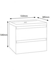 D Pro T Bathrooms 500mm Vanity Unit Gloss Dark Grey Wall Hung Bathroom Cabinet With Soft Close Storage & Ceramic Basin - thumbnail 5