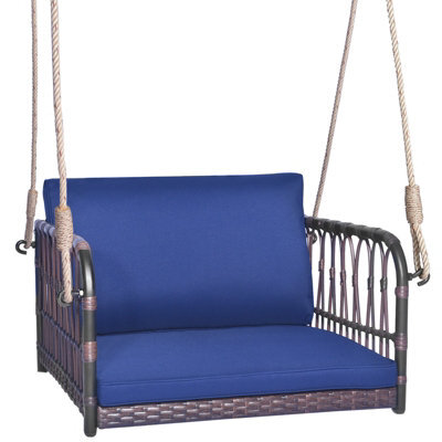 Costway Patio Porch Swing Chair Outdoor Single Person Hanging Seat W/ Cushion - image 1
