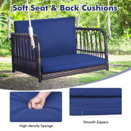 Costway Patio Porch Swing Chair Outdoor Single Person Hanging Seat W/ Cushion - thumbnail 7
