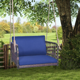 Costway Patio Porch Swing Chair Outdoor Single Person Hanging Seat W/ Cushion - thumbnail 5