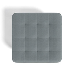Living And Home Grey Linen Upholstered Footstool Footrest With Padded Wooden Legs W 395 X D 395 X H 400 mm - thumbnail 3