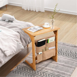 Side Table C-Shaped Sofa End Table Laptop Desk With Coffee Snack Table - thumbnail 4
