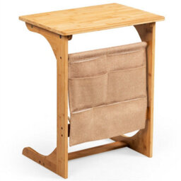 Side Table C-Shaped Sofa End Table Laptop Desk With Coffee Snack Table - thumbnail 1