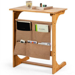 Side Table C-Shaped Sofa End Table Laptop Desk With Coffee Snack Table - thumbnail 3