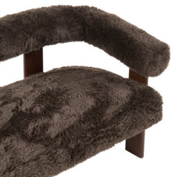 Beliani Sofa 2 Seater Ilbro Faux Fur Dark Brown - thumbnail 7