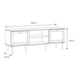 Wyld Haus Mallowmoss Wide Rattan And Pale Wood Tv Unit 2-Door 1-Shelf Scandinavian - thumbnail 9