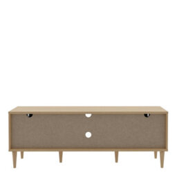 Wyld Haus Mallowmoss Wide Rattan And Pale Wood Tv Unit 2-Door 1-Shelf Scandinavian - thumbnail 8