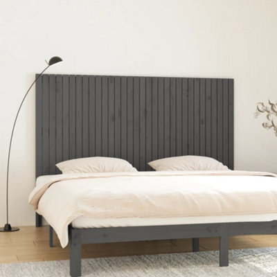 Berkfield Wall Headboard Grey 204X3X110 Cm Solid Wood Pine - image 1
