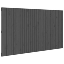 Berkfield Wall Headboard Grey 204X3X110 Cm Solid Wood Pine - thumbnail 2